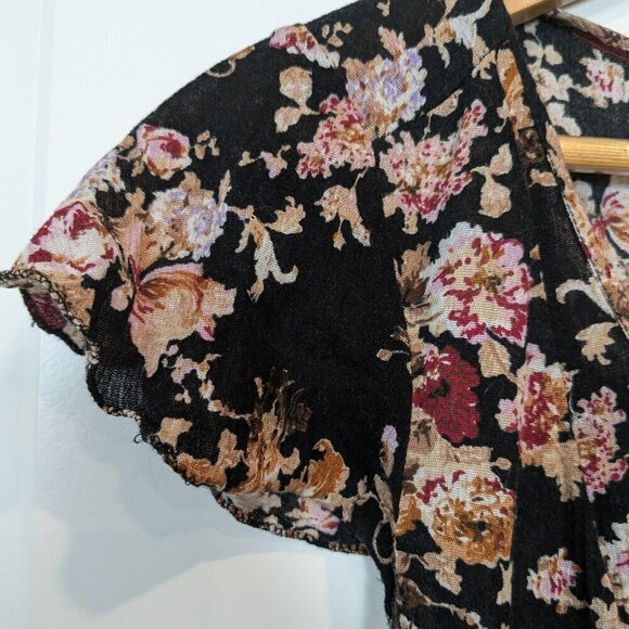 Denim and Supply Ralph Lauren Dress Size 6 Floral Flutter Sleeve Hi-Low hem - Picture 10 of 16